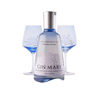 Gin Mare Pack 2 Copas Serigrafiadas 70cl